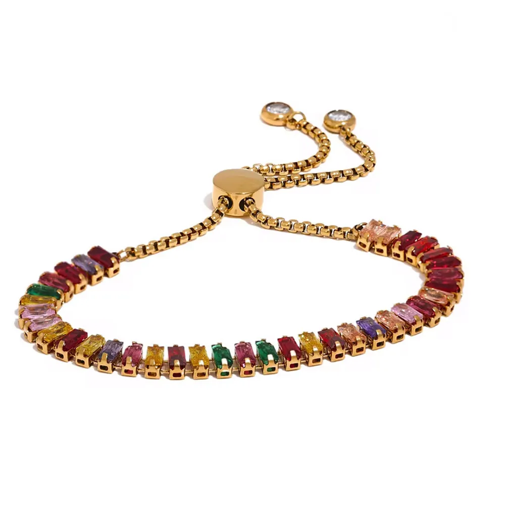 Xρυσό πολύχρωμο rhinestone bracelet