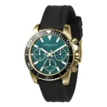 Pierre Cardin Nation Posh green dial gold rubber strap
