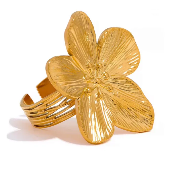 Xρυσό δαχτυλίδι pretty flower