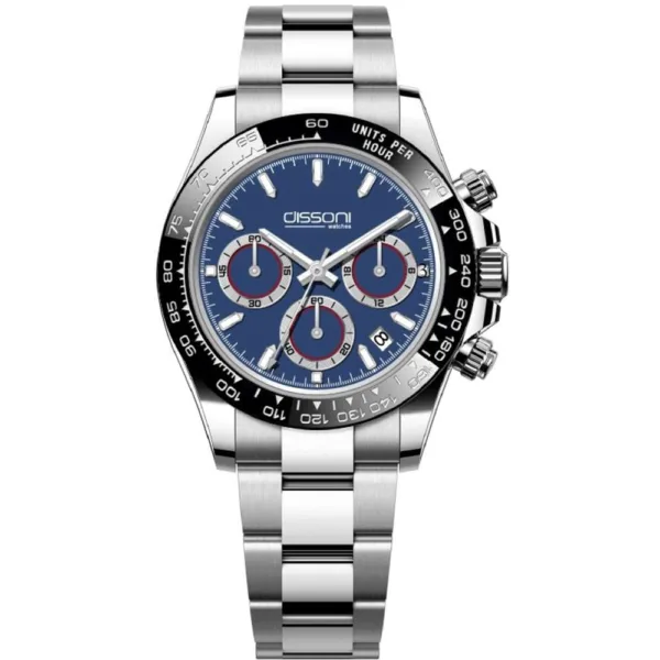 Dissoni blue dial chrono date ceramic bezel