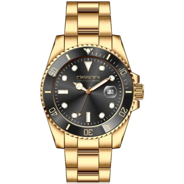 Dissoni divers date gold black dial