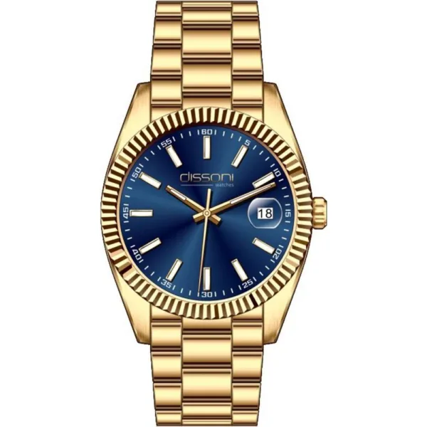 Dissoni Classy date gold blue dial