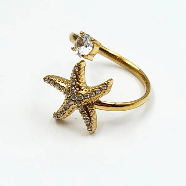 Starfish gold ring