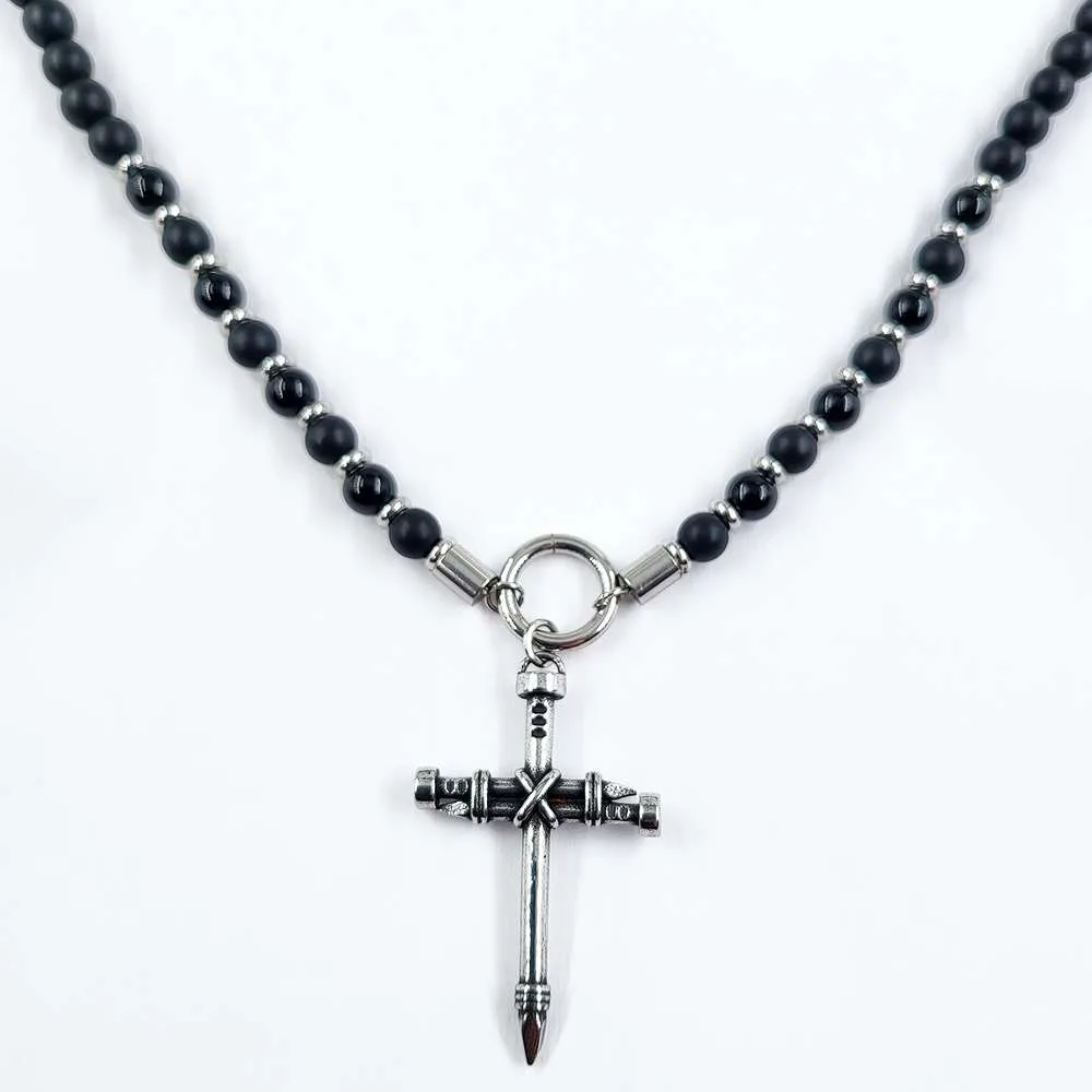 Cross chain with beads