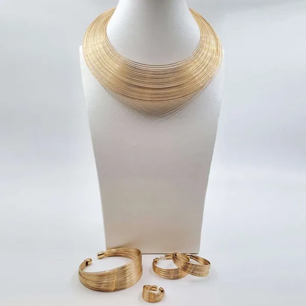 Unique σετ βραχιόλι κολιέ σκουλαρίκια δαχτυλίδι