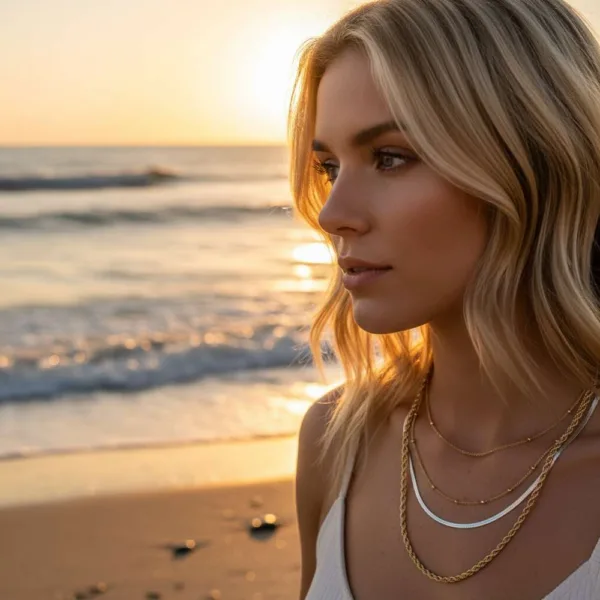 Τριπλή χρυσή ατσάλι αλυσίδα