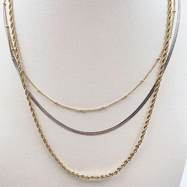 Τριπλή χρυσή ατσάλι αλυσίδα