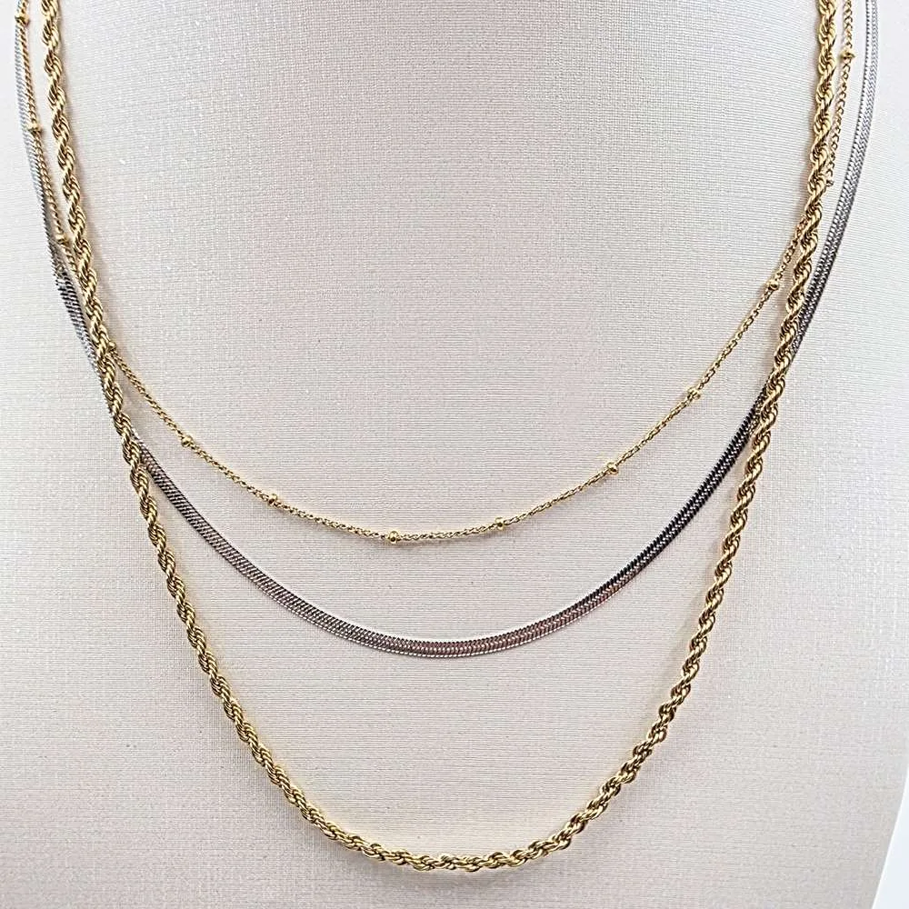 Τριπλή χρυσή ατσάλι αλυσίδα