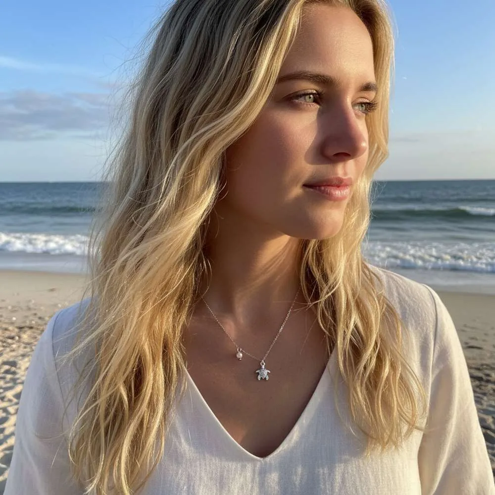 Turtle pearls ασημί