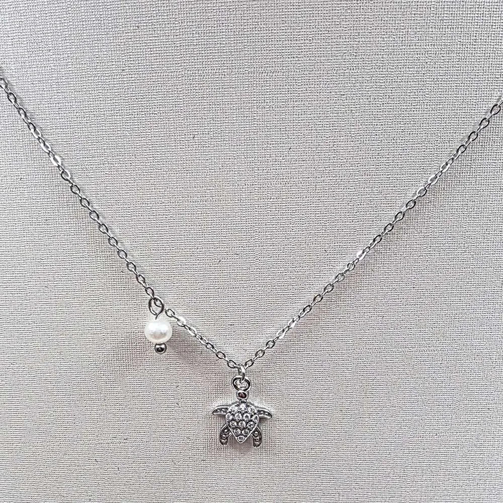 Turtle pearls ασημί