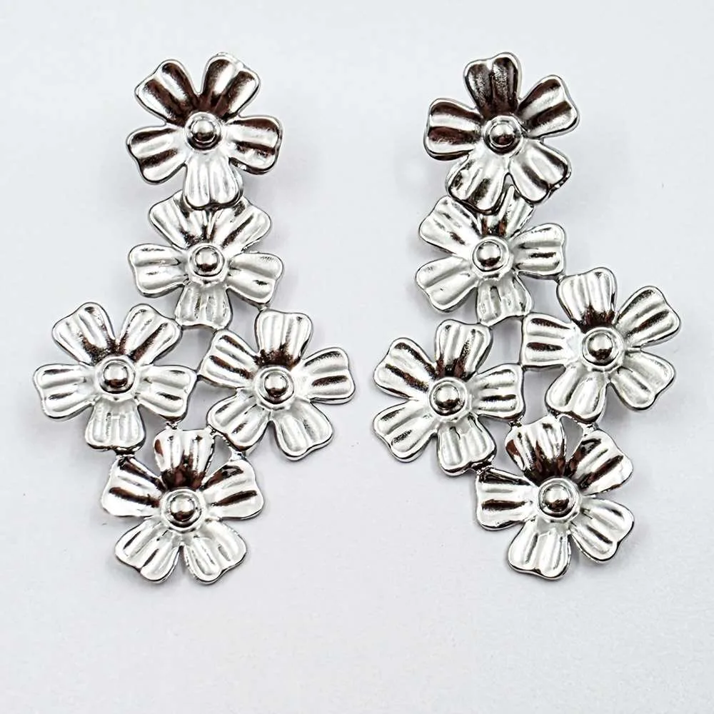 Blossoms steel earrings
