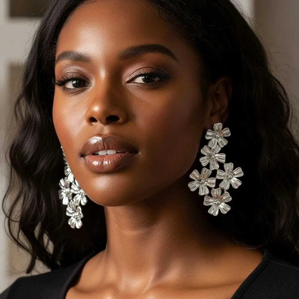 Blossoms steel earrings