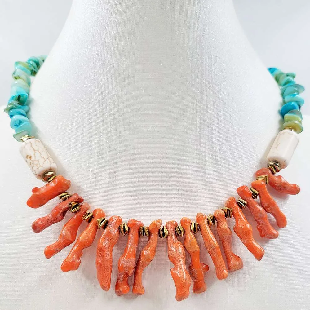 Coral vibes χειροποίητο κολιέ με κοράλια