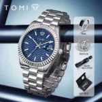 TOMI ανδρικό ρολόι 40μμ μπλε καντράν απο ατσάλι 1