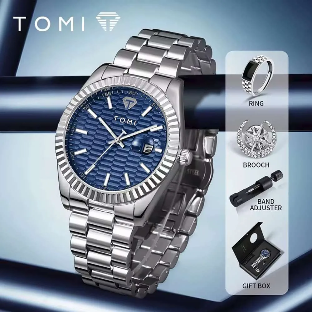 TOMI ανδρικό ρολόι 40μμ μπλε καντράν απο ατσάλι 1 TOMI ανδρικό ρολόι 40μμ μπλε καντράν απο ατσάλι 1