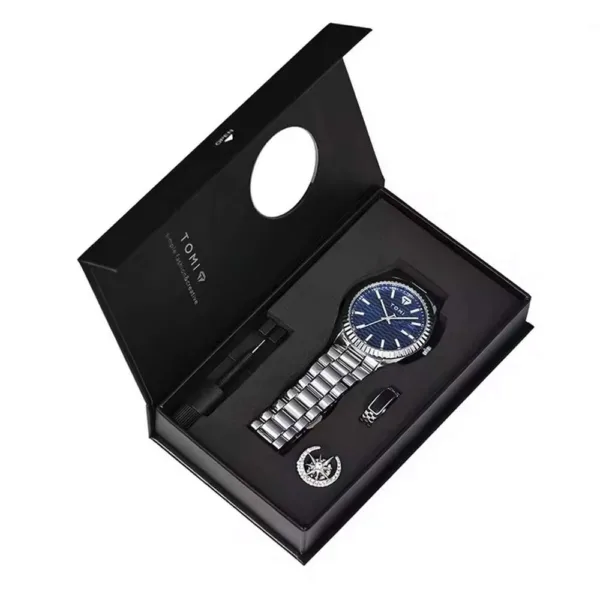 TOMI ανδρικό ρολόι 40μμ μπλε καντράν απο ατσάλι