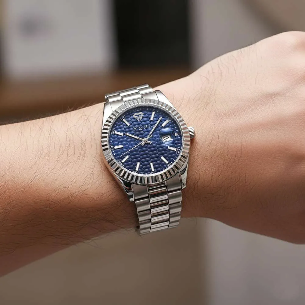 TOMI ανδρικό ρολόι 40μμ μπλε καντράν απο ατσάλι 4 TOMI ανδρικό ρολόι 40μμ μπλε καντράν απο ατσάλι