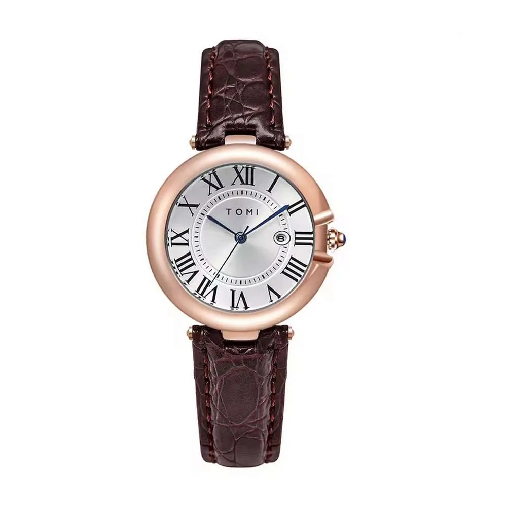 TOMI γυναικείο ρολόι 32μμ επίχρυσο elegant με καφέ κροκό λουράκι και λατινικές ενδειξεις 1 γυναικείο ρολόι 32μμ επίχρυσο elegant με καφέ κροκό λουράκι και λατινικές ενδειξεις 1