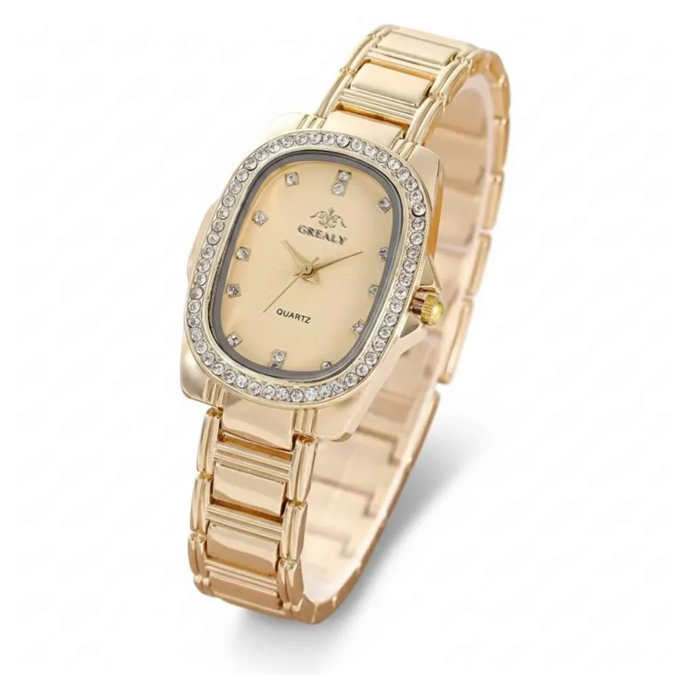 Γυναικείο ολόχρυσο ρολόϊ με χρυσο καντράν