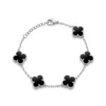 Clover μαύρο ατσάλι μεγάλο βραχιόλι