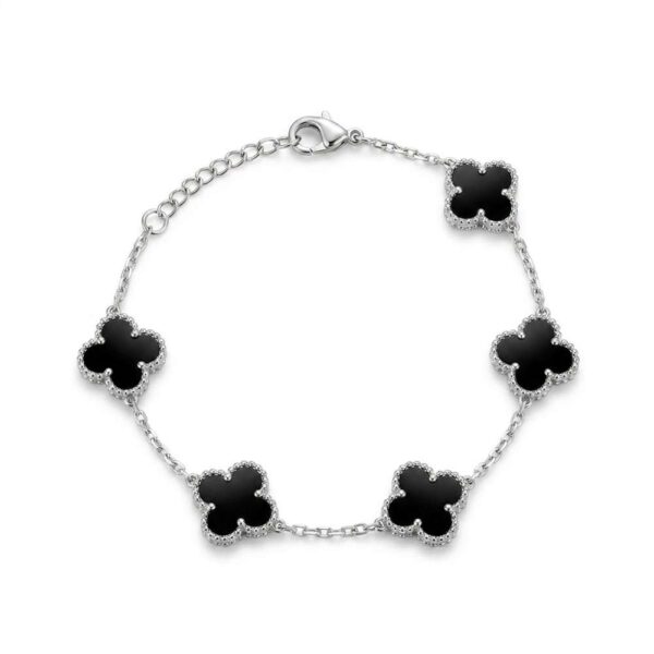 Clover μαύρο ατσάλι μεγάλο βραχιόλι