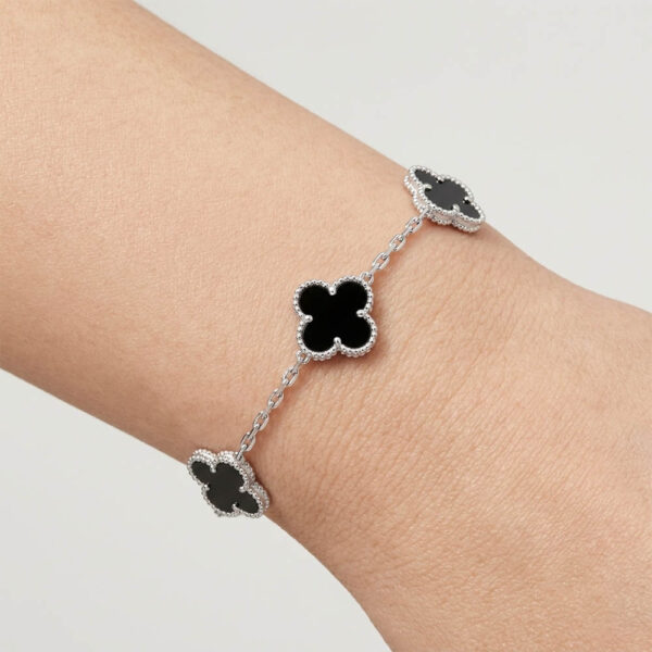 Clover μαύρο ατσάλι μεγάλο βραχιόλι
