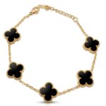 Clover μαύρο χρυσό μεγάλο βραχιόλι