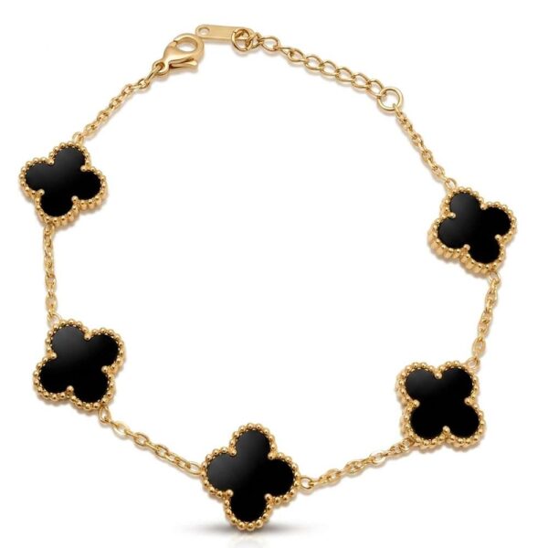 Clover μαύρο χρυσό μεγάλο βραχιόλι