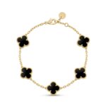 Clover μαύρο χρυσό μεσαίο βραχιόλι