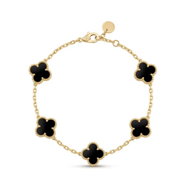 Clover μαύρο χρυσό μεσαίο βραχιόλι
