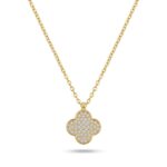 Clover ζιργκόν χρυσό κρεμαστό γυναικείο