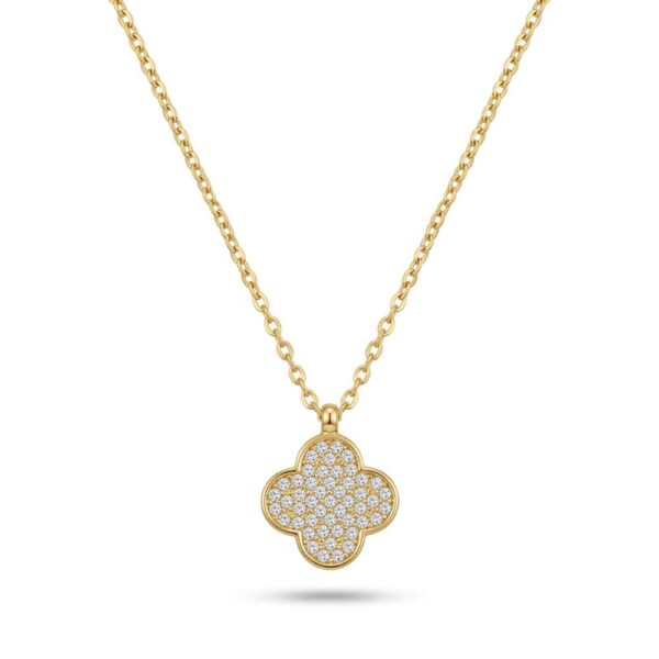 Clover ζιργκόν χρυσό κρεμαστό γυναικείο