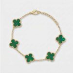 Clover πράσινο φίλντισι χρυσό
