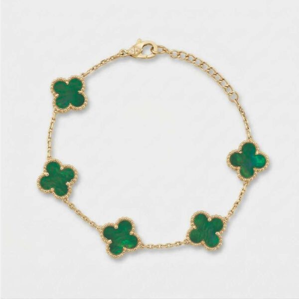 Clover πράσινο φίλντισι χρυσό