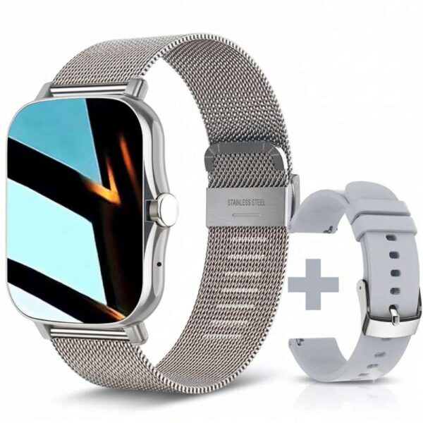 smartwatch unisex με πολλαπλές λειτουργίες και έξτρα καουτσούκ λουρί